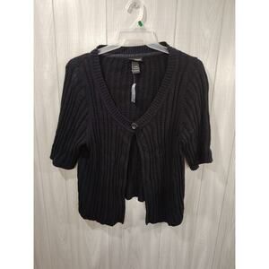 Woman's Lane Bryant Sweater Cardigan Black Plus Size 18/20 Cotton Office Casual